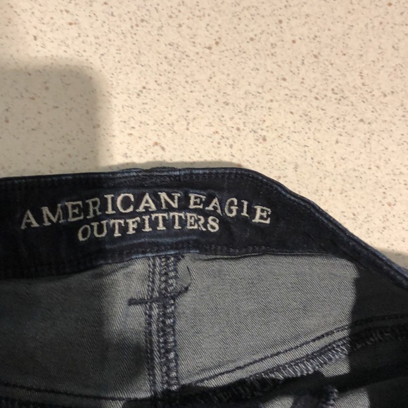 American Eagle blue super stretch size 4 high rise jean shorts - Picture 4 of 5